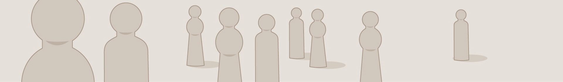 Illustrativ gemalte Holzfiguren